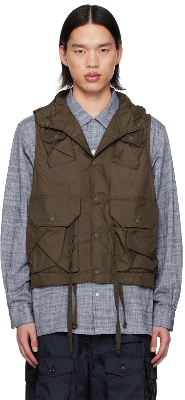 Photo: Engineered Garments Brown Hooded Vest