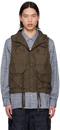 Engineered Garments Brown Hooded Vest