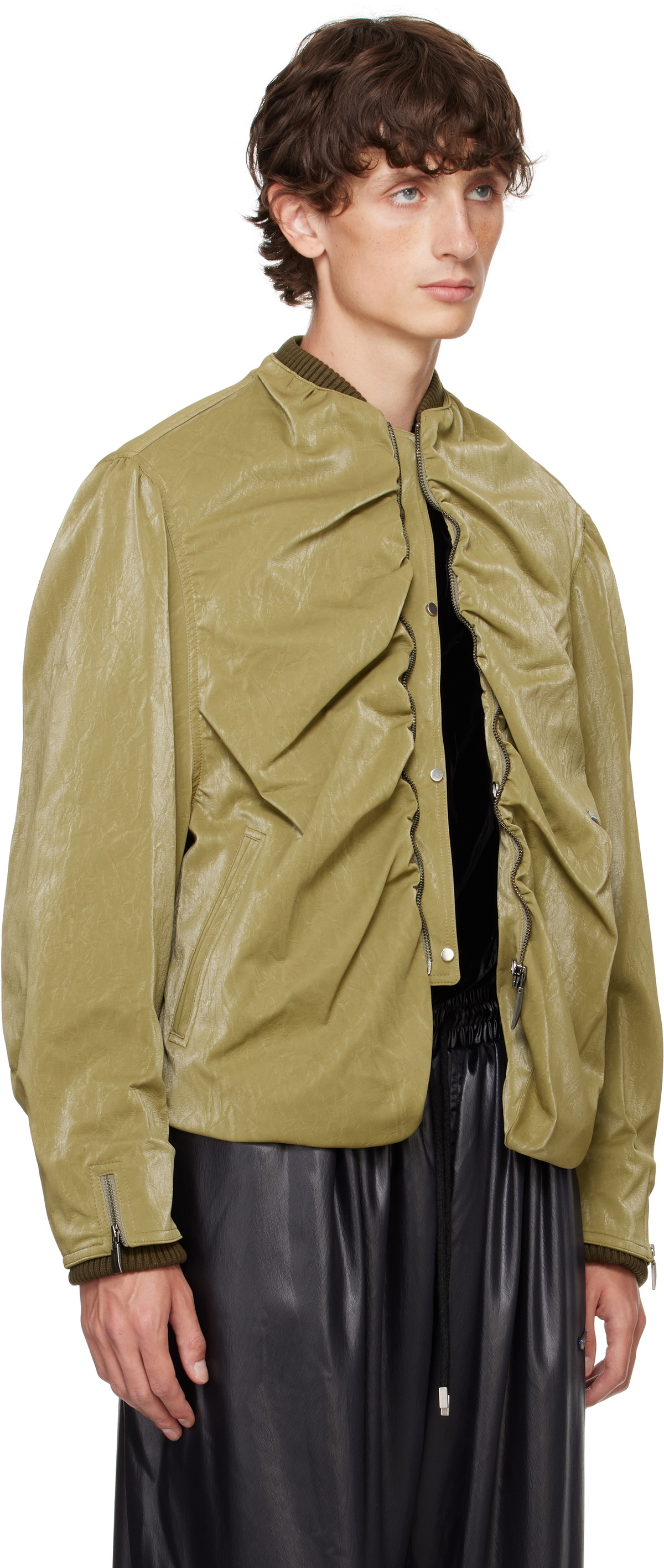 ADER error Khaki Product. 21 Faux-Leather Jacket