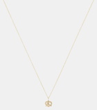 Sydney Evan Pretzel 14kt gold charm necklace with diamonds