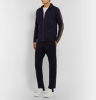 Fendi - Slim-Fit Logo-Trimmed Wool Zip-Up Sweater - Blue