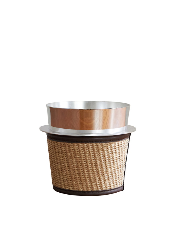 Photo: Brunello Cucinelli - Steel, Raffia and Leather Ice Bucket