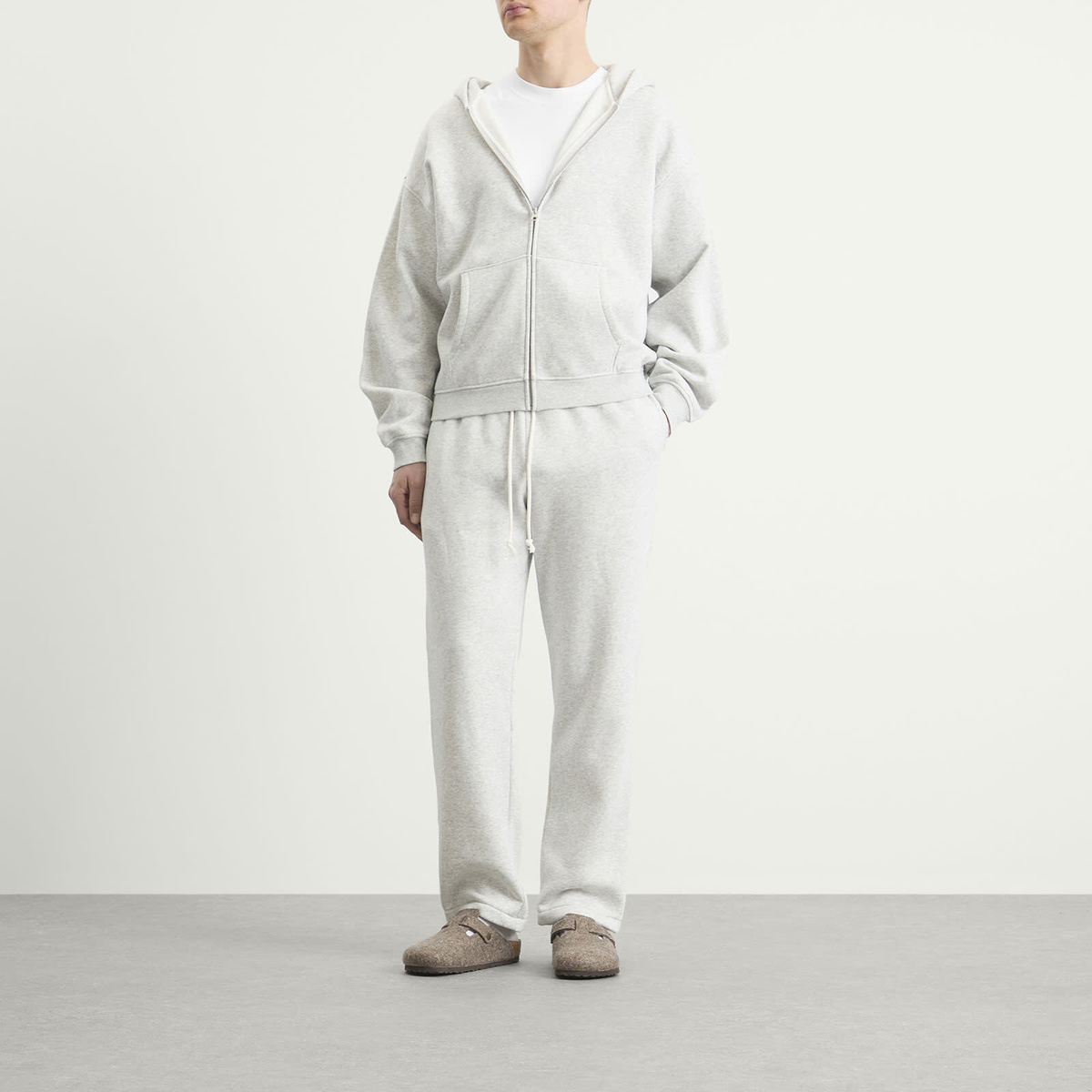 SKIMS Men's Straight Leg Sweatpants in Light Heather Grey