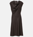 Brunello Cucinelli Draped wool-blend midi dress