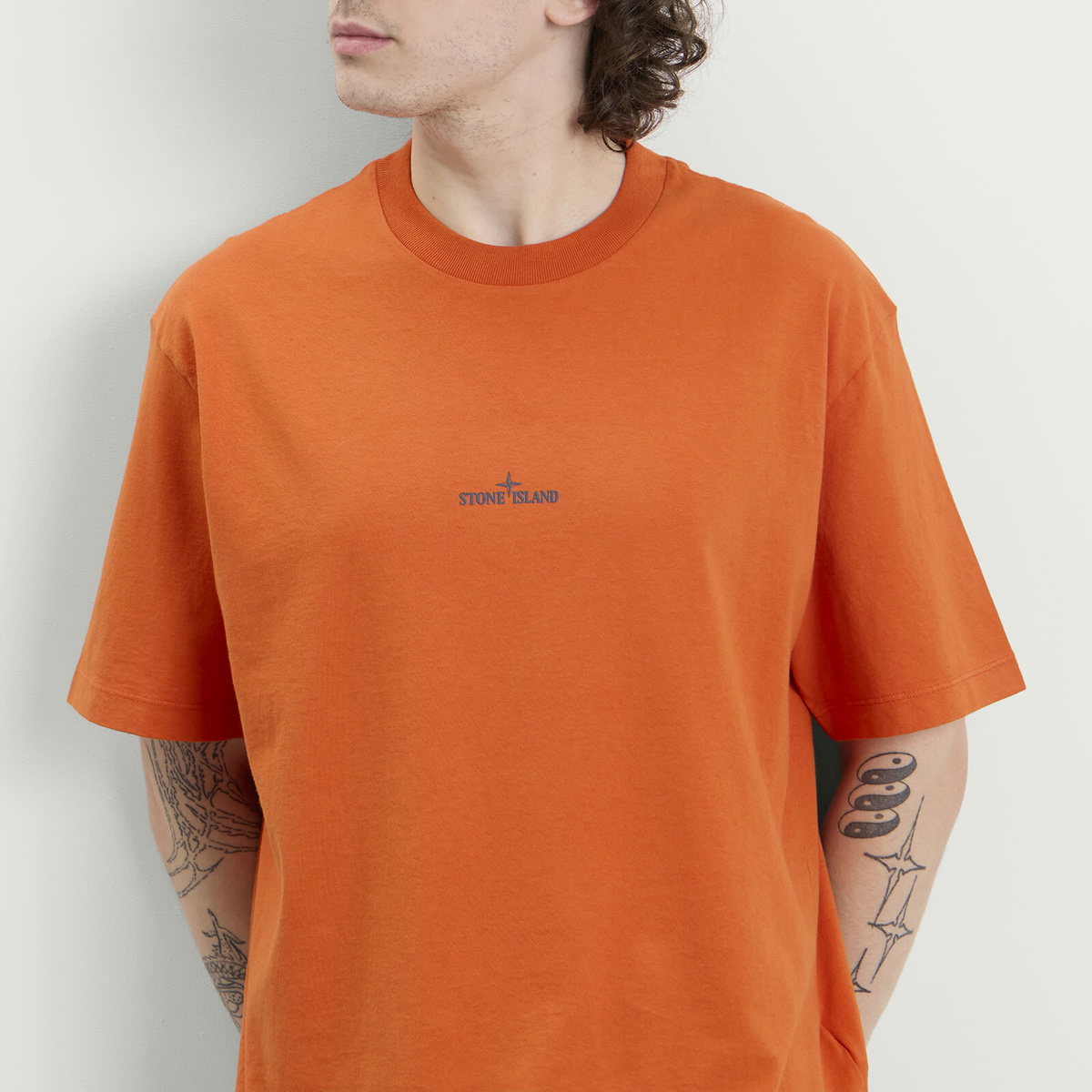 Stone Island Men's Vertical Placement T-Shirt in Burnt Orange