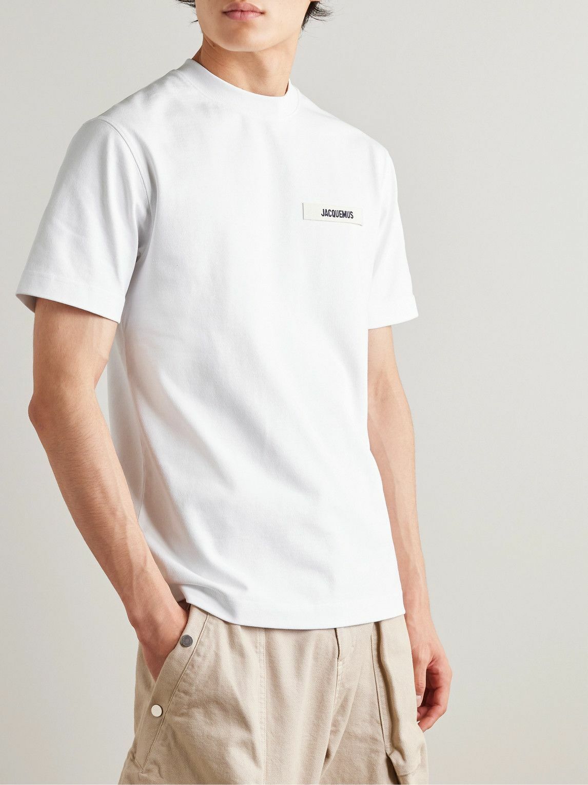 Jacquemus - Grosgrain-Trimmed Logo-Embroidered Cotton-Jersey