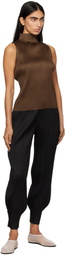 PLEATS PLEASE ISSEY MIYAKE Brown New Colorful Basics 4 Tank Top