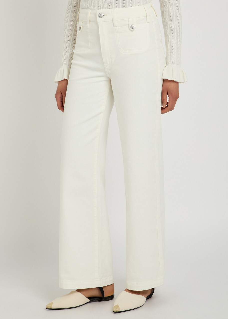 Paige Anessa Wide-leg Jeans White