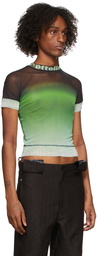 Ottolinger Green & Black Nylon Mesh T-Shirt