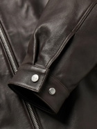 NN07 - Petrus Leather Bomber Jacket - Brown