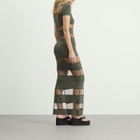 Coperni Women's Striped Sheer Polo Dress in Green