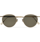 Eyevan 7285 - Round-Frame Gold-Tone Titanium Sunglasses - Silver