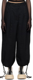 Subtle Le Nguyen Black Crinkled Trousers