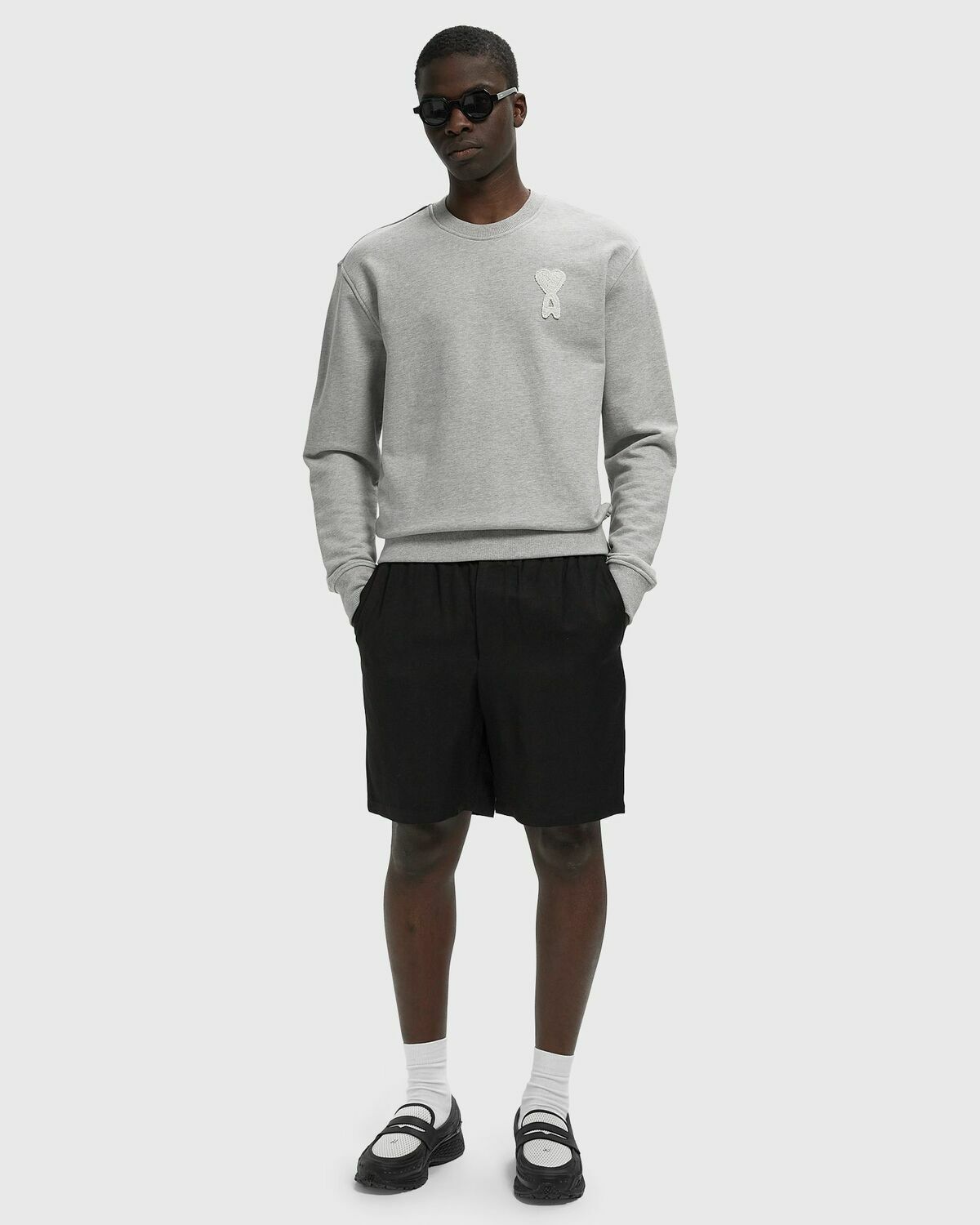 ELASTICATED WAIST SHORTS WITH EMBOSSED AMI DE COEUR