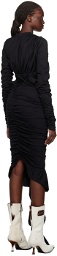 Marques Almeida Black Asymmetric Midi Dress