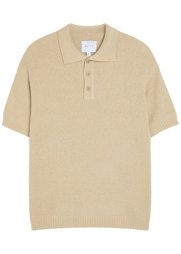 Photo: Raith Sorelle Ribbed Knit Polo Shirt Sand