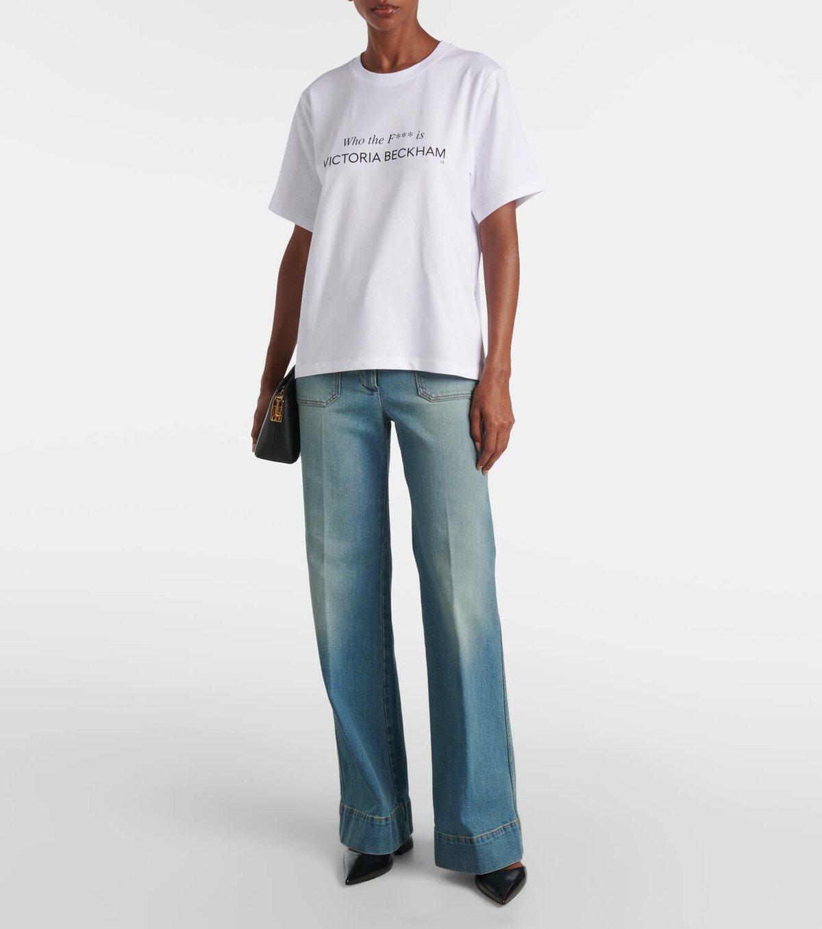 【VICTORIA BECKHAM】コットンジャージーTシャツ Victoria Beckham Slogan cotton-jersey T-shirt Victoria Beckham