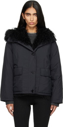 Yves Salomon Black Short Down Jacket