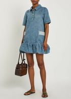 Ganni Peplum Denim Mini Dress