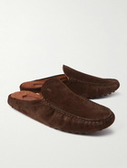 Tod's - Shearling-Lined Suede Slippers - Brown