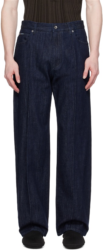 Photo: Dolce&Gabbana Navy Pinched Seam Jeans