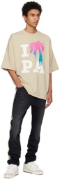 Palm Angels Beige 'I Love PA' T-Shirt