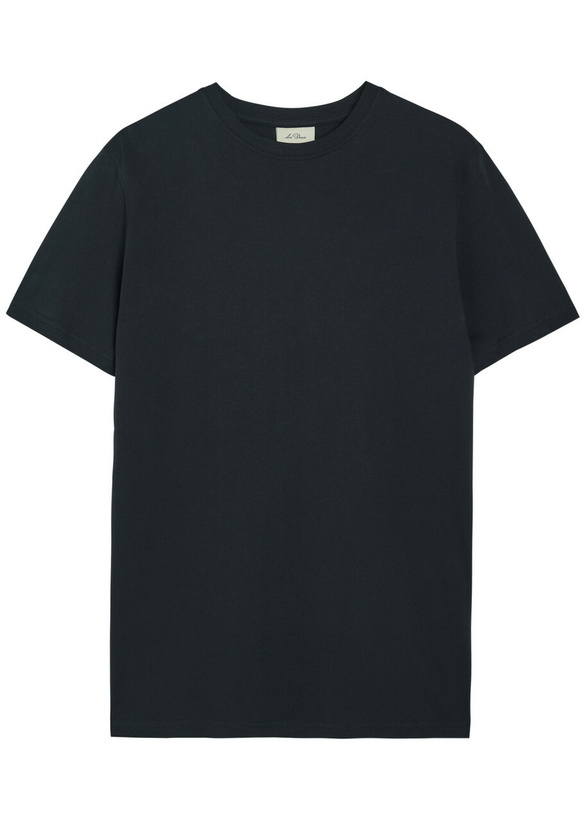 Photo: Les Deux Flower Printed Cotton T-shirt Navy
