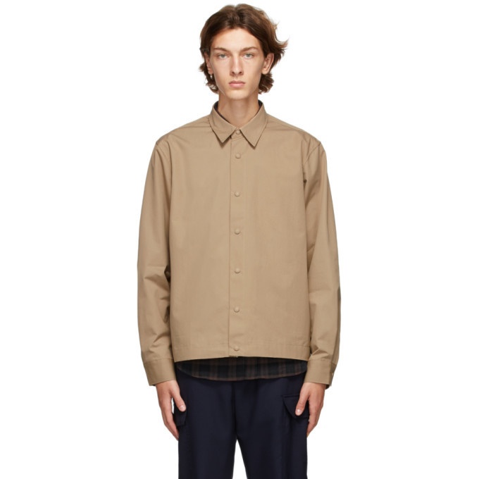 Photo: Officine Generale Taupe Stan Overshirt Jacket