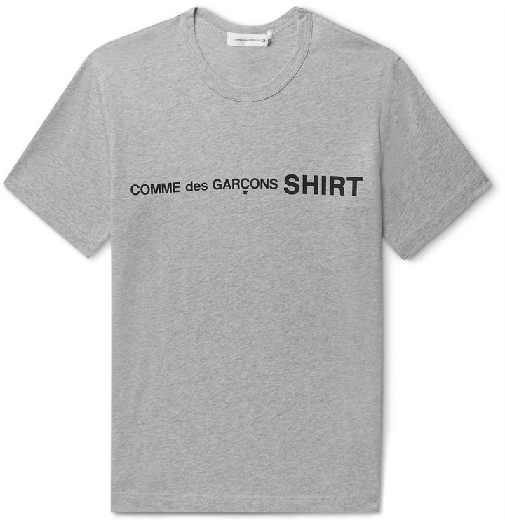 Photo: Comme des Garçons SHIRT - Logo-Print Mélange Cotton-Jersey T-Shirt - Gray