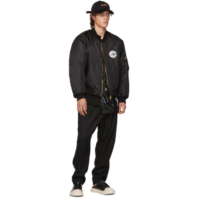 D by D Black Glossy Stripe Trousers