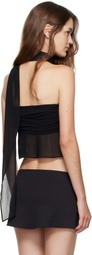 GUIZIO Black Chiffon Wrap Around Top