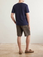 Sunspel - Cotton and Linen-Blend T-Shirt - Blue