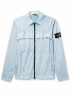 Stone Island - Logo-Appliquéd Garment-Dyed Crinkle Reps Nylon Overshirt - Blue