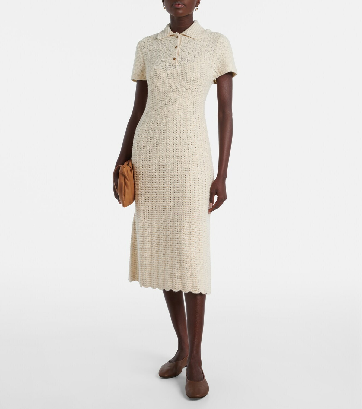 Loro Piana Arola knitted cotton polo dress
