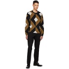 Dunhill Tan and Black Wool Engine Turn Sweater
