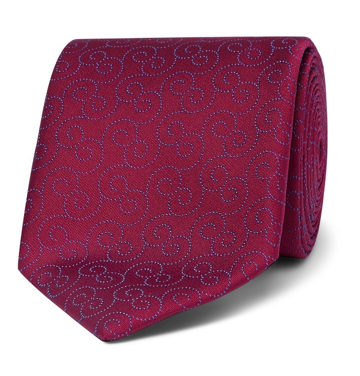 Photo: Charvet - 7.5cm Silk-Jacquard Tie - Burgundy