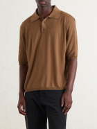 SAINT LAURENT - Wool Polo Shirt - Brown