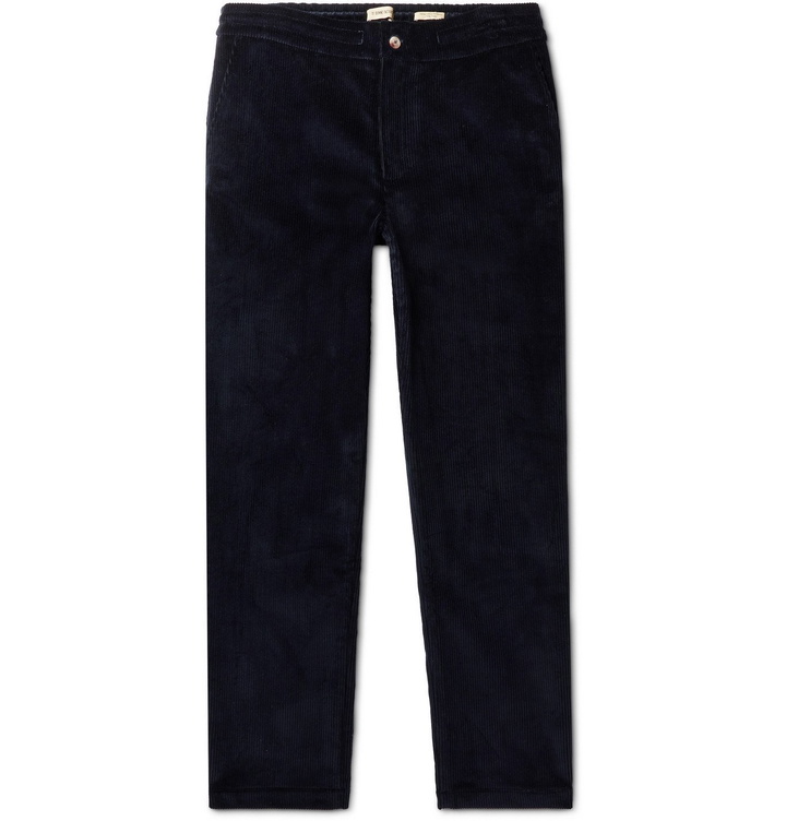 Photo: DE BONNE FACTURE - Cotton-Corduroy Trousers - Blue