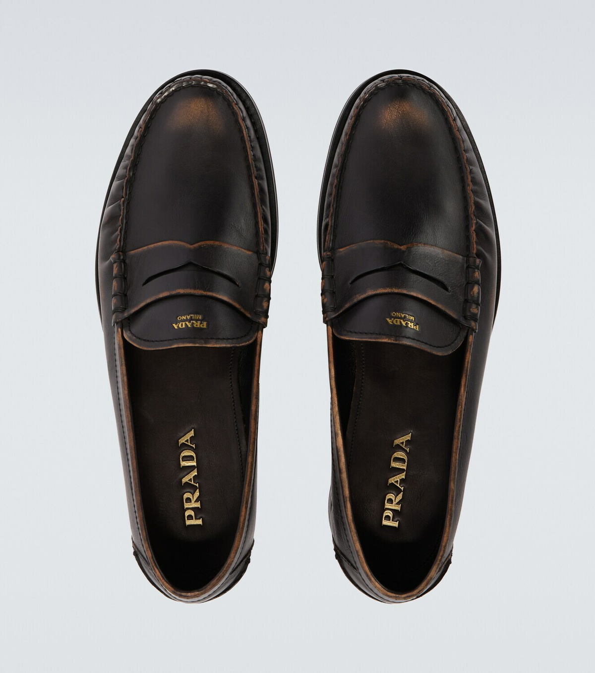Prada Leather penny loafers