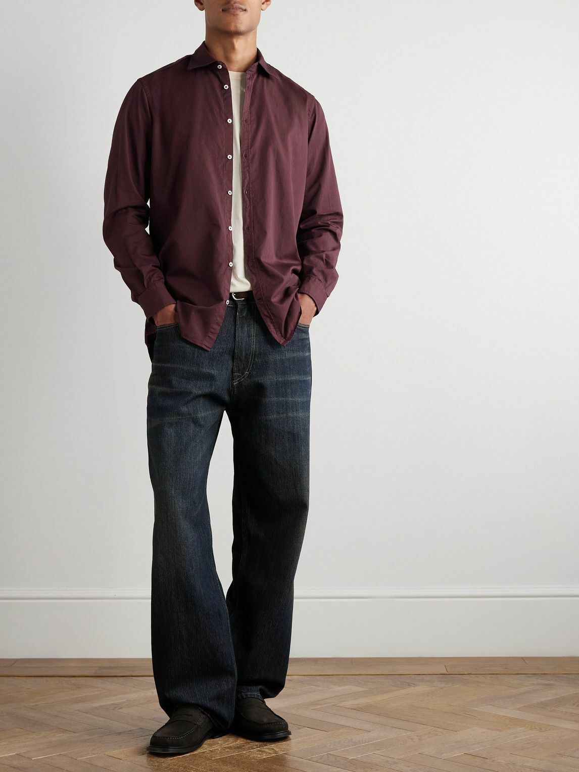 Massimo Alba - Striped Cotton Shirt - Burgundy