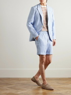 Oliver Spencer - Osborne Straight-Leg Linen Drawstring Shorts - Blue