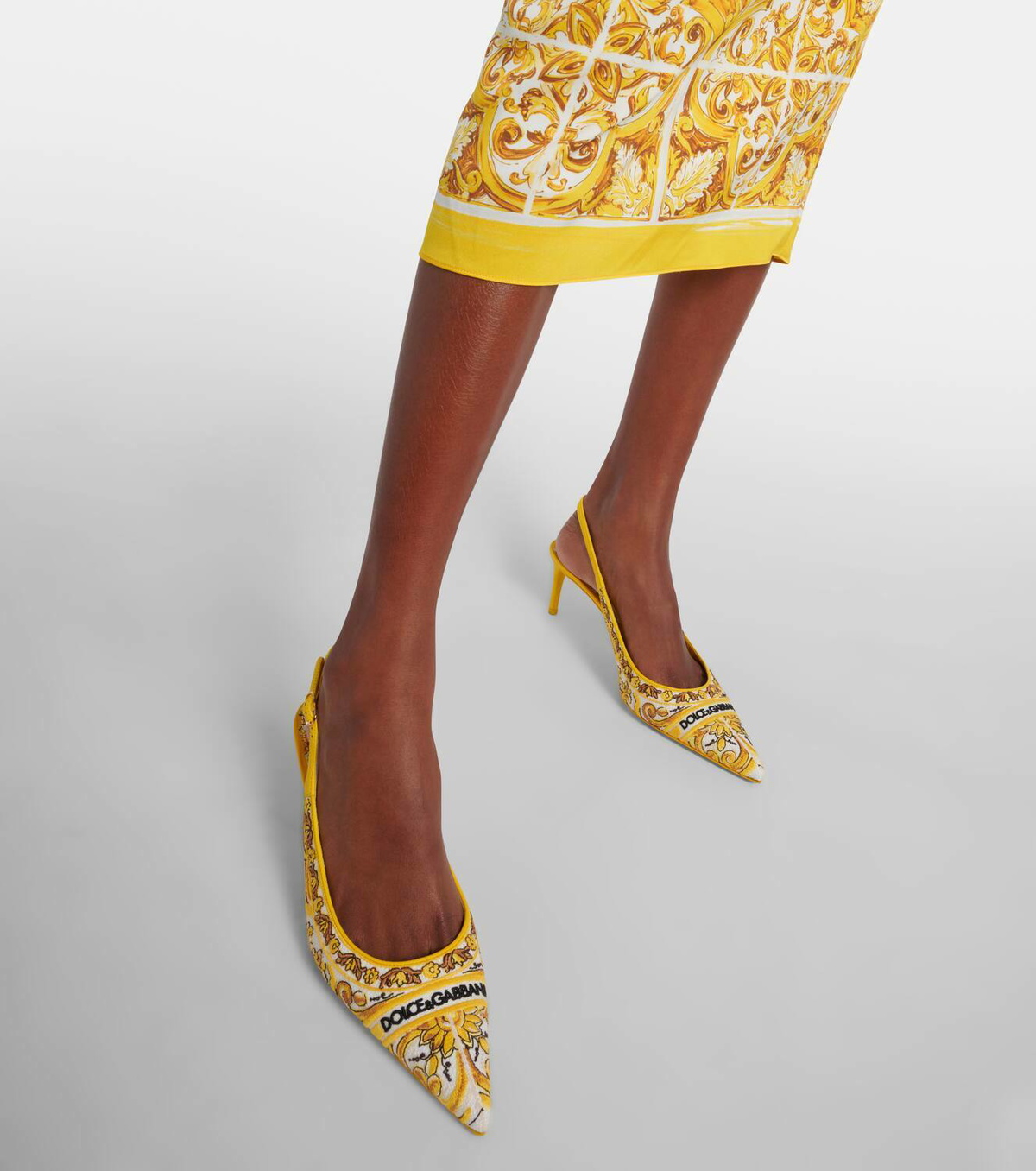 Dolce&Gabbana Majolica embroidered slingback pumps Dolce & Gabbana