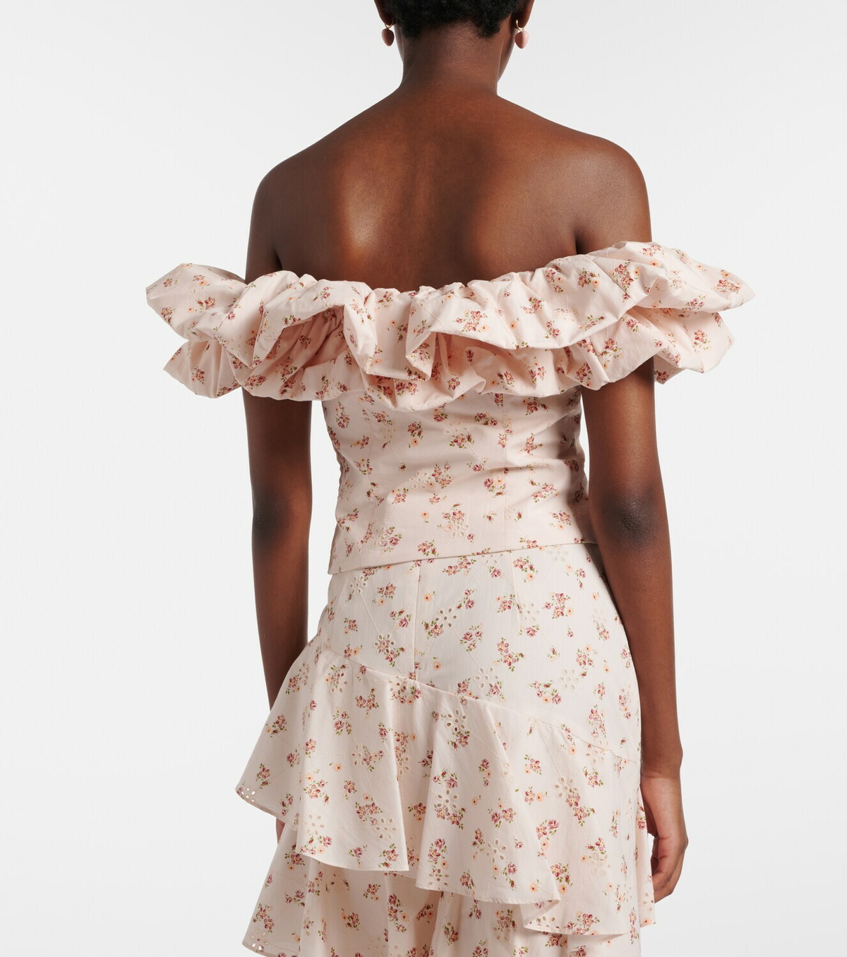 Markarian Dalia floral off-shoulder cotton top