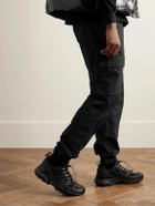Stone Island - Tapered Garment-Dyed Cotton-Blend Cargo Trousers - Black