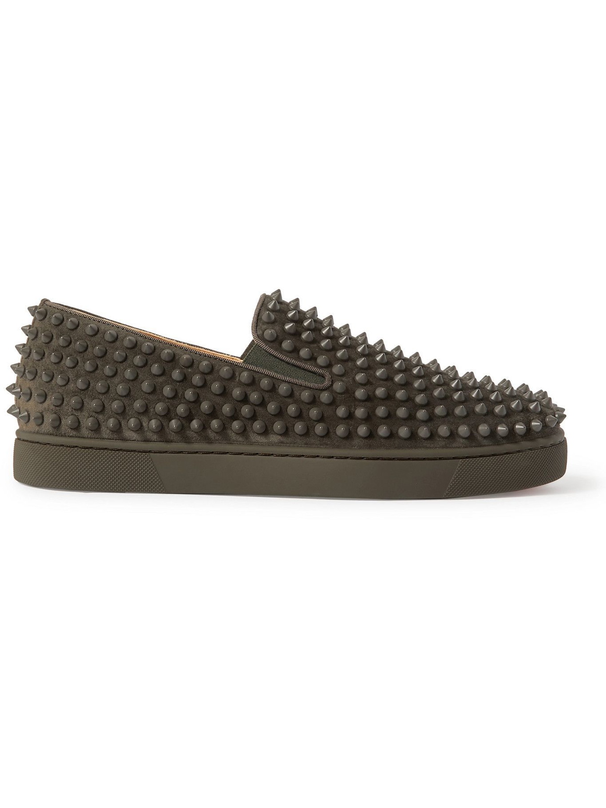 LOUBOUTIN - Spiked Suede - Gray Christian Louboutin