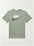 NIKE - Sportswear Logo-Print Cotton-Jersey T-Shirt - Green