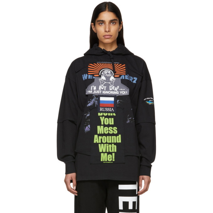 Photo: Vetements Black Russia Patchwork Hoodie