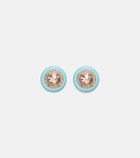 Kamyen 18kt rose gold and enamel earrings with diamonds