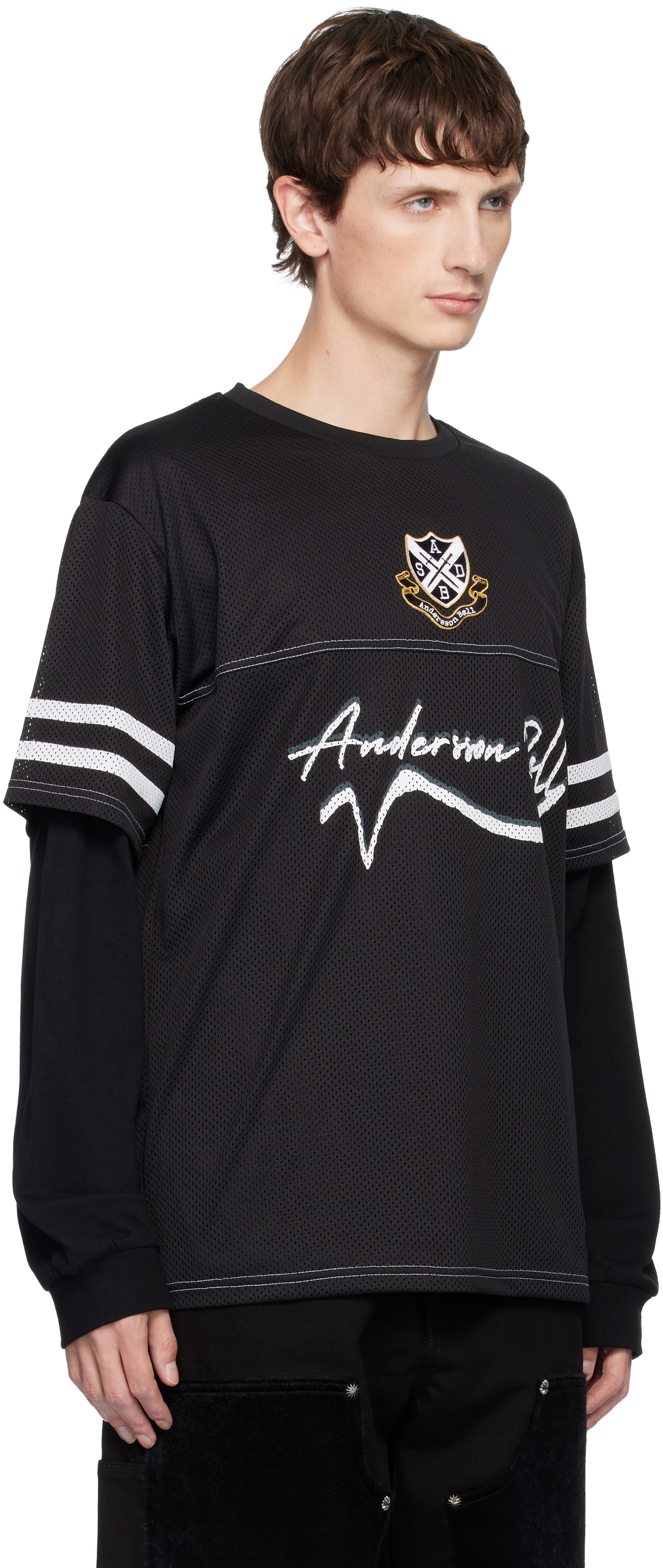 Andersson Bell Black Football Layered Long Sleeve T-shirt