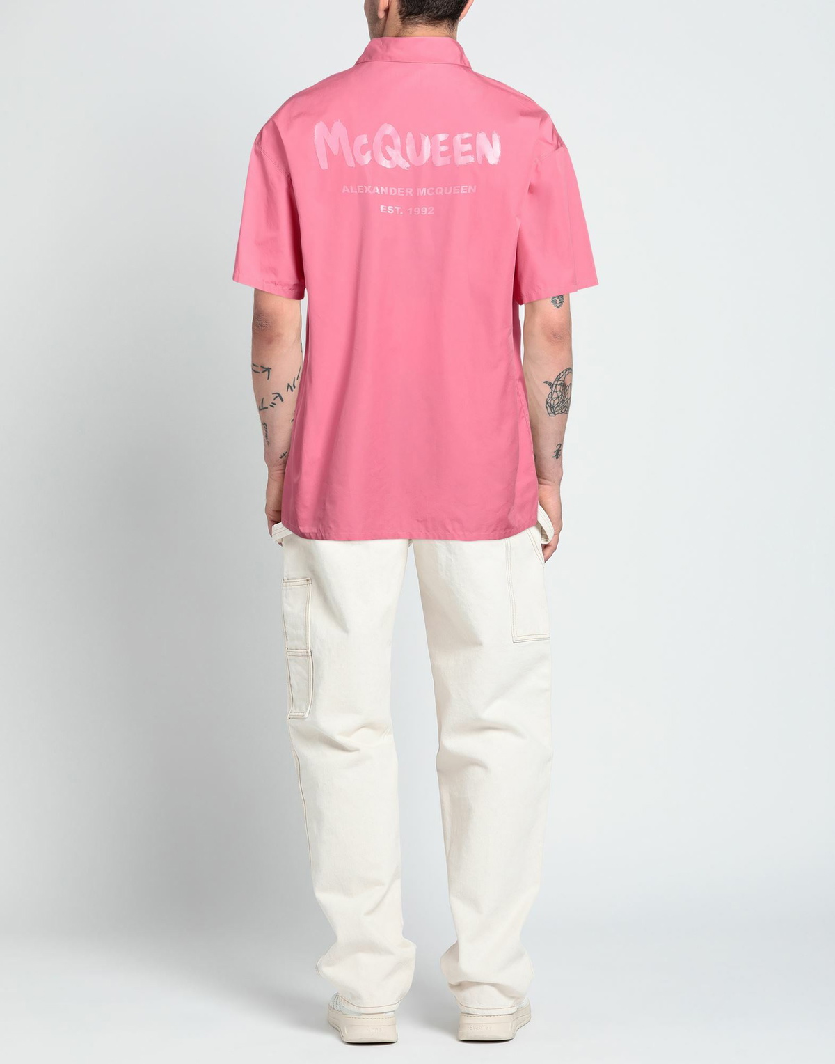 Mcqueen Mens Shirt Fuchsia